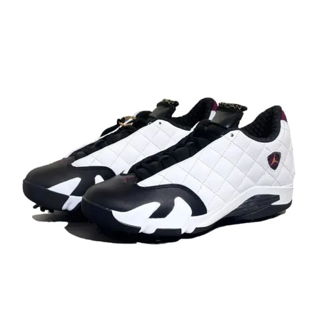 NIKE 耐吉】Air Jordan 14 Golf NRG Bordeaux 高爾夫菱格紋黑白男鞋