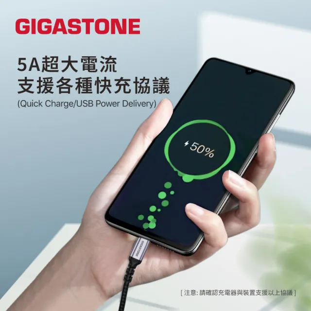【Gigastone 立達國際】3入組 TypeC 100W 4K USB3.2 Gen2充電傳輸編織線 (iPhone17快充)