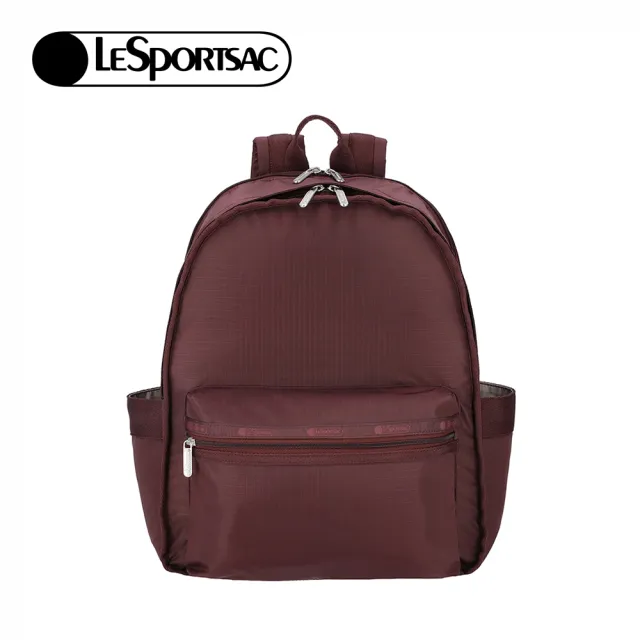 【Lesportsac】Route Backpack 健行後背包 學生書包 運動背包 送禮 禮物 推薦 女包(櫻桃紅)