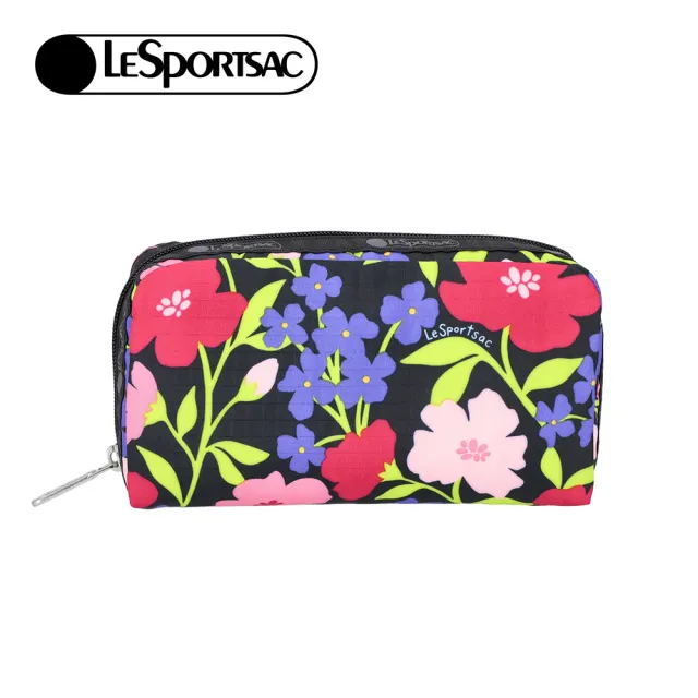 【Lesportsac】Rectangular Cosmetic 長形化妝包 收納包 送禮 禮物 推薦 女包(絢麗花語)