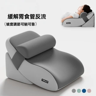 【一菡家居】特價出清 老人靠背半躺護理體位墊 胃食管反流膽汁斜坡床墊 防反酸枕頭三角枕(35*45*60CM)
