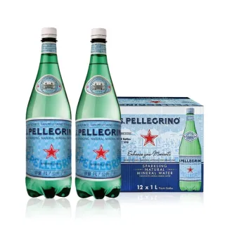 【S.Pellegrino 聖沛黎洛】天然氣泡礦泉水寶特瓶裝1000mlx2箱(共24入;效期2026/3)