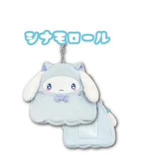 【小禮堂】雙11 Sanrio 三麗鷗 絨毛造型伸縮票卡套 貓咪幽靈款 Kitty 美樂蒂 帕恰狗 漢頓(平輸品