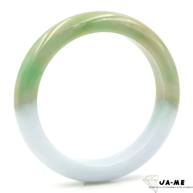 【JA-ME】天然A貨翡翠三彩飄陽綠半山半水玉鐲#18-18.5