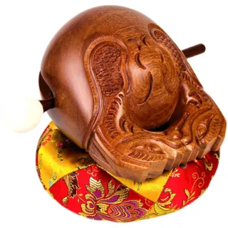 【超微米】檀木木魚 佛堂寺廟木魚 實木法器木魚 隨身解壓小木魚 打擊樂器(實木法器木魚 3.5寸)