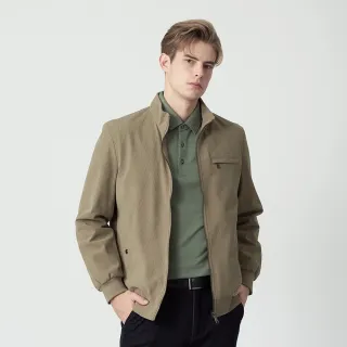 【pierre cardin 皮爾卡登】休閒服飾 男款 保暖燈芯絨立領外套-卡其色(5255765-84)