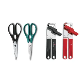 【VICTORINOX 瑞士維氏】開罐器+多功能廚房剪 組合 任選二色