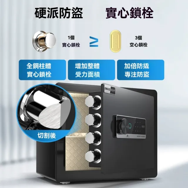 【造物】45CM歐奈斯保險箱 家用小型密碼保險櫃 防盜指紋WIFI款保管箱(保險箱 保險櫃 保管箱 三層 圓弧設計)