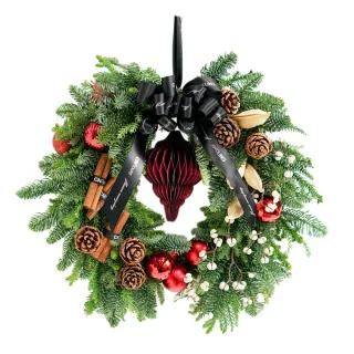 【CNFlower 西恩】紅迎聖誕花圈(送禮/鮮花/植栽/植物/聖誕樹/聖誕布置/期間限定)