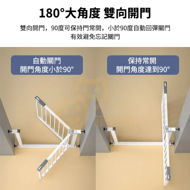 【小不記】高100公分 安全防護門欄 雙向開門+自動回彈 柵欄 門欄(安全門欄/樓梯圍欄柵欄/寵物圍欄柵欄)