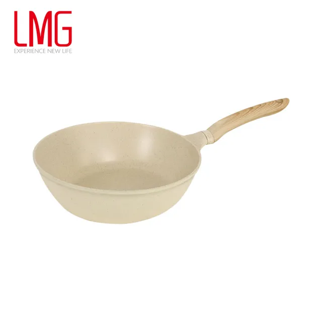 【LMG】香草系列IH不沾鑄造炒鍋30cm無蓋-IH爐可用鍋(不沾鍋 適用各種爐具)