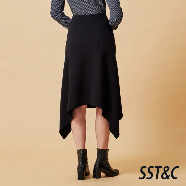【SST&C】女裝 優雅剪接傘狀裙－黑-825212212021(指定單品快閃價)