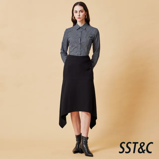【SST&C】女裝 優雅剪接傘狀裙－黑-825212212021(指定單品快閃價)
