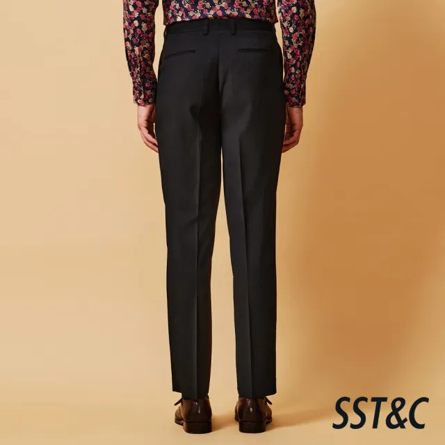【SST&C】男裝 可機洗_黑色寬鬆版西裝褲-825211024061(換季65折)