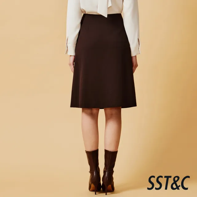 【SST&C】女裝 羊毛混紡A字單片裙－可可棕-825212212032(指定單品快閃價)