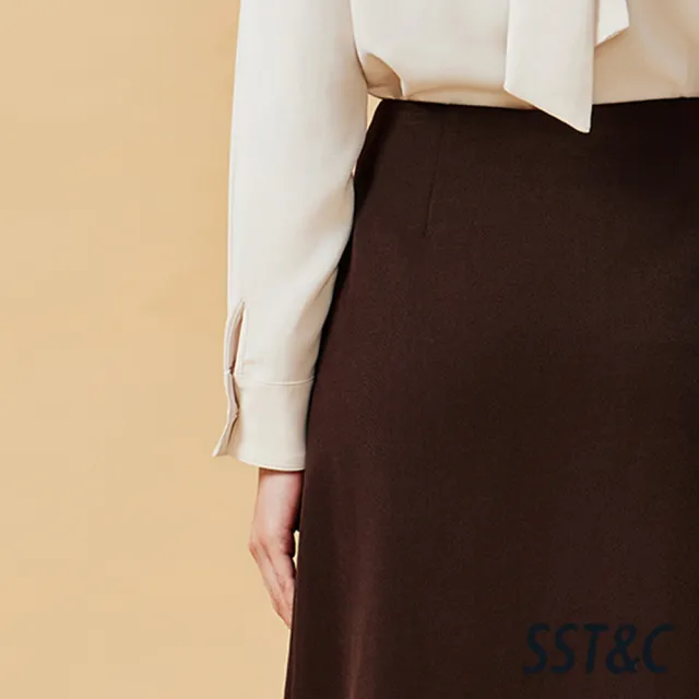 【SST&C】女裝 羊毛混紡A字單片裙－可可棕-825212212032(指定單品快閃價)