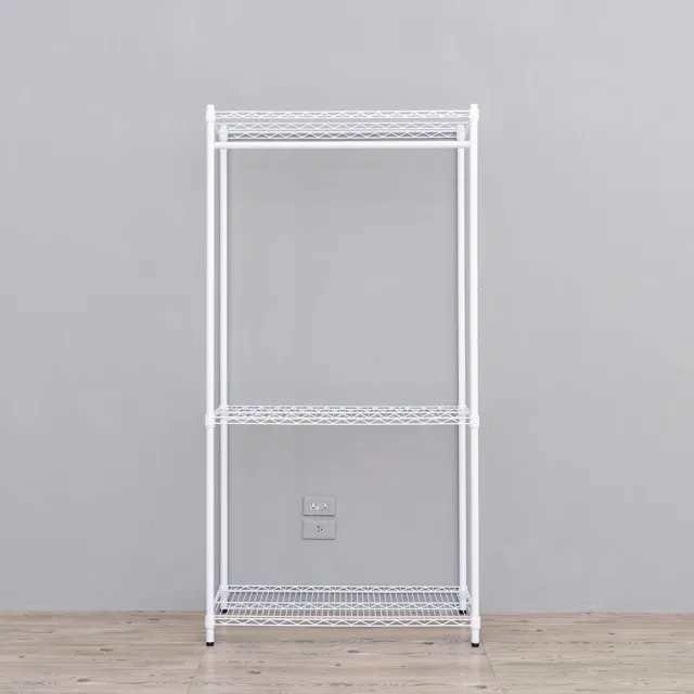 【dayneeds 日需百備】荷重型 90x45x180cm 烤漆三層單桿衣櫥(置物架/掛衣架/收納架/層架/鐵架)