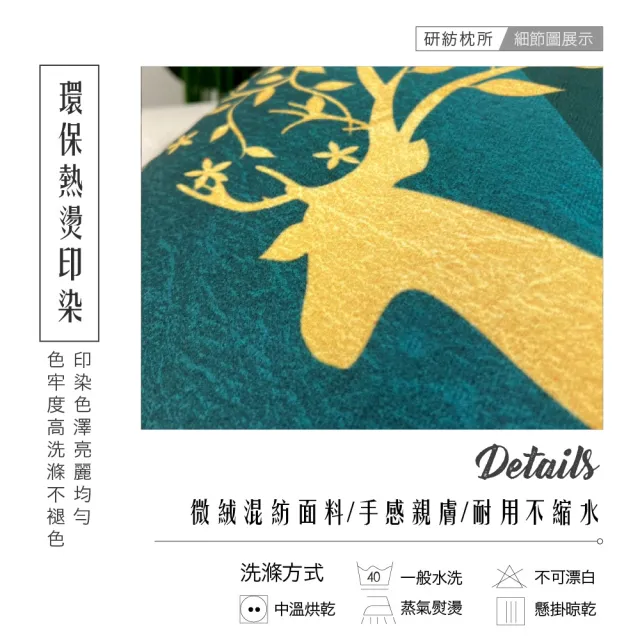 【HEAVEN 研紡枕所】大抱枕四入組-微絨布墨綠系列大抱枕-60x60cm(四入組、大靠枕、沙發靠墊)