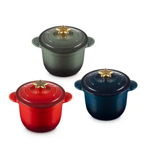 【Le Creuset】迪士尼米奇系列琺瑯鑄鐵萬用窈窕鍋18(夜謐藍/百里香綠/櫻桃紅 三色可選)