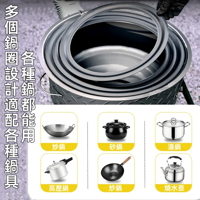 【XINGMU 興沐】家用柴火灶移動大鍋台戶外野營灶具(移動方便/穩固安全/節能省柴)