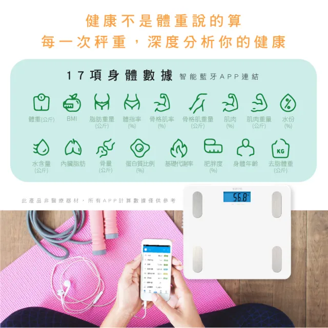 【KINYO】智慧藍芽 體重計電子 體重機 體重秤 體脂機(健康管理 12項健康指數)