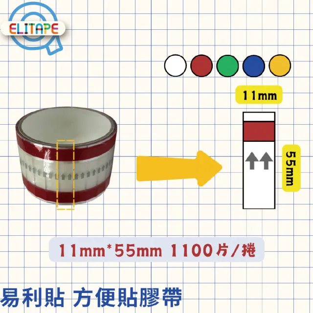【CLEAN 克林】抽取式OPP封口方便膠帶(易撕貼｜40入｜11mm*55mm*1100片/捲｜易利貼)