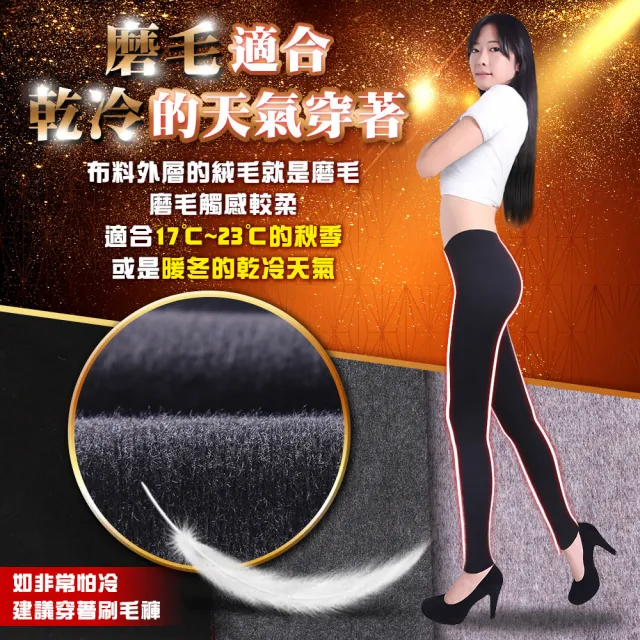 【5B2F 五餅二魚】現貨-加厚磨毛 素面彈力內搭褲-MIT台灣製造(防寒保暖 吸濕透氣)