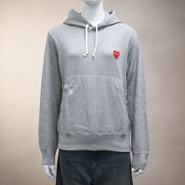 【Comme Des Garcons CDG】Comme Des Garcons Play 川久保玲長袖連帽T恤(女款/灰)