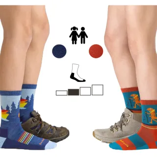 【Darn Tough】兒童款 美麗諾羊毛登山健行襪 - 薄毛圈中筒襪(美國製造/兒童襪/日常穿搭/S-L)