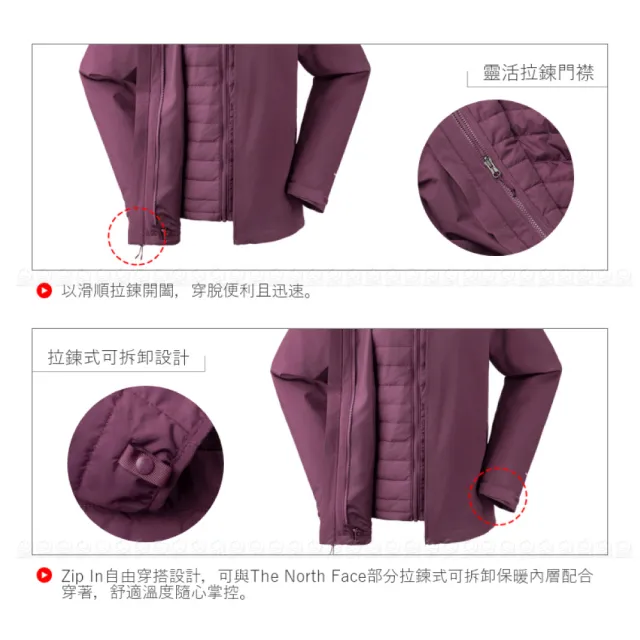 【The North Face】女 DV防水兩件式化纖外AP《黑》5B1X/登山/防水透氣/防風/出國