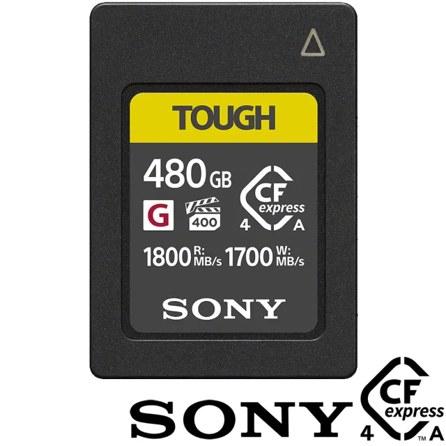 【SONY 索尼】CEA-G480T 480G/GB 1800MB/S CFexpress Type A TOUGH 高速記憶卡 (公司貨) 支援 CFexpress 4