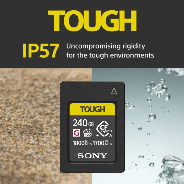 【SONY 索尼】CEA-G240T 240G/GB 1800MB/S CFexpress Type A TOUGH 高速記憶卡 (公司貨) 支援 CFexpress 4