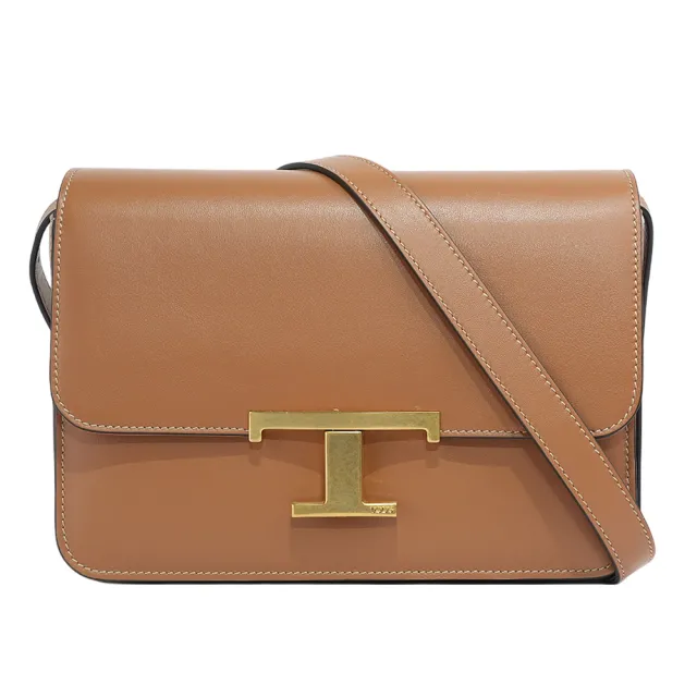 【TOD’S】T Timeless 光滑小牛皮翻蓋二用包_展示品(棕色)