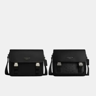 【COACH】蔻馳官方直營 RACER經典Logo郵差包 騎行手袋 騎行包 斜背包-2色任選(CT716/CU110)