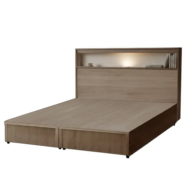 【IHouse】山田 雙人5尺機能LED床片+床底(房間2件組/床組/床頭+床底+雙人床)