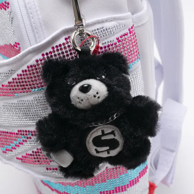 【SPRAYGROUND】毛絨絨金錢小熊吊飾(黑色)