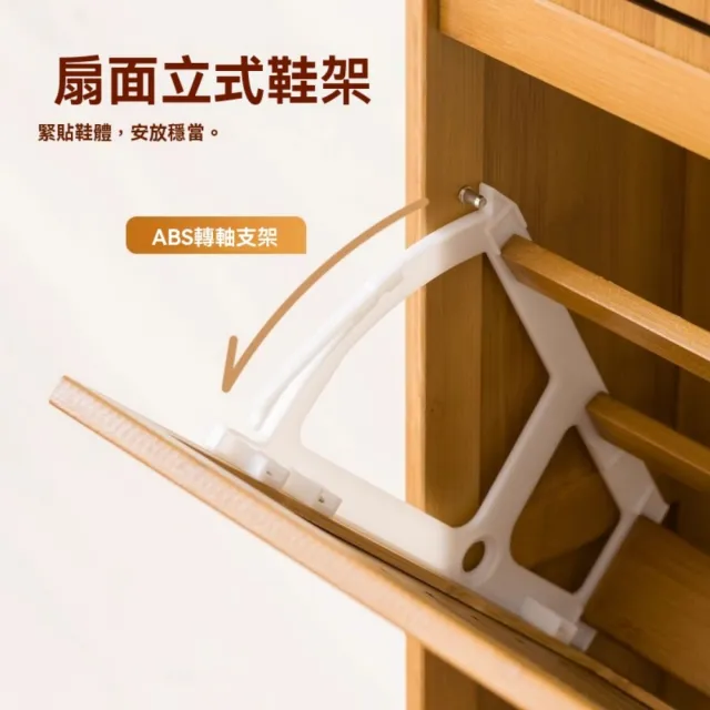 【TAMZU 潭祖】奶油風鞋櫃 超薄鞋櫃 靠牆家用翻鬥玄關櫃 多功能收納櫃鞋架(三門50*17*120)