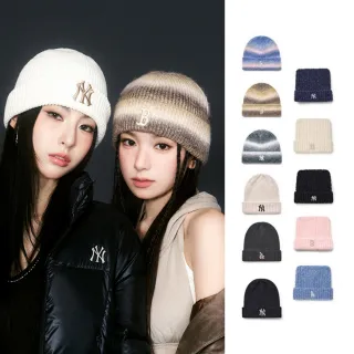【MLB】貓耳針織毛帽 KARINA同款 道奇/紅襪/洋基隊(3ABNB1356/3ABNB1156-多款任選)