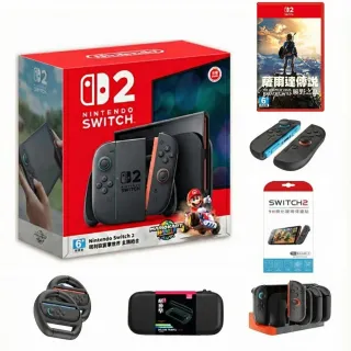 【Nintendo 任天堂】Switch 2 瑪利歐賽車世界同捆機+NS2任選一片遊戲(周邊全配組)