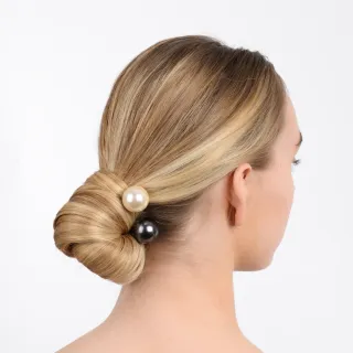 【L. ERICKSON 官方旗艦】珍珠螺旋髮叉〈淺灰色／金色〉