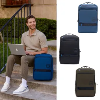 【BESIDE-U】後背包 上學/工作/通勤筆電包 大容量雙肩包 16吋筆電包 藍色(RFID防盜錄、防潑水)