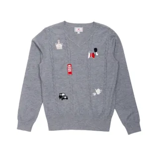 【SCOTTISH HOUSE】V領皇家圖素長袖針織- CIWB1454