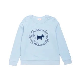 【SCOTTISH HOUSE】繡花燙鑽長袖刷毛上衣-淺藍/米白 CIWB1265