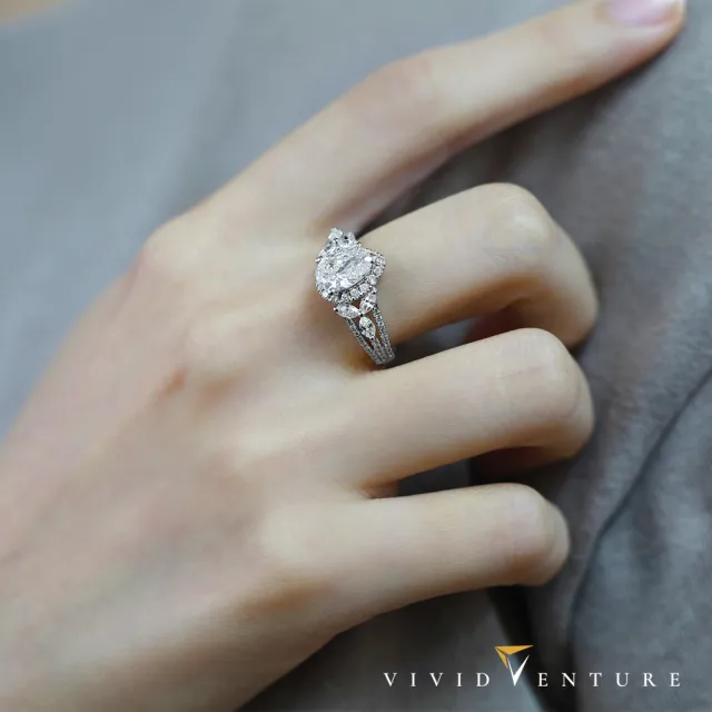 【Vividventure 亞帝芬奇】雙11限時精選 鉑金 GIA 1克拉 DVS2 天然鑽石 真鑽 戒指 閃耀晶瑩