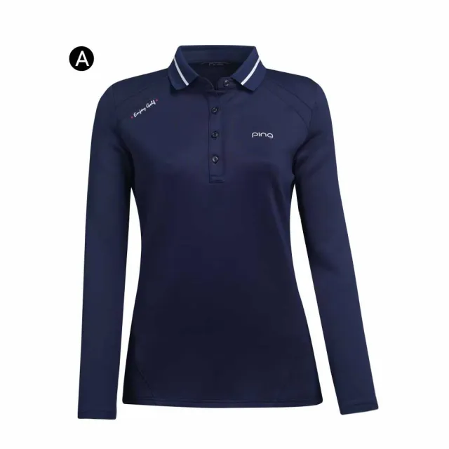 【PING】女款素面吸濕排汗長袖POLO衫-多款(GOLF/高爾夫球衫)