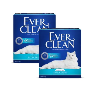 【EverClean 藍鑽】4倍淨味貓砂 無香/微香 8.5kgＸ2入 長效淨味21天(礦砂 低粉塵 除臭 抑味 凝結)
