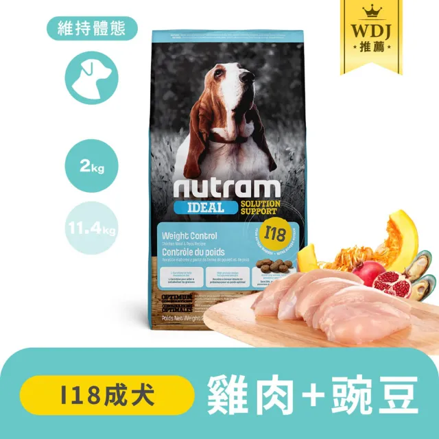 【Nutram 紐頓】I18/I20無穀專業理想系列狗飼料 2kg/4.4lb(雞肉/羊肉、狗糧)