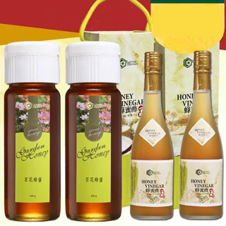 【情人蜂蜜】特選百花蜂蜜420gx2入組(+健康蜂蜜酢500ml*2入)
