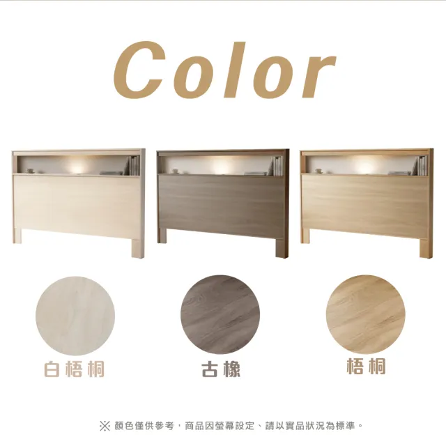 【IHouse】山田 台製木心板 雙人5尺 小夜燈+USB床頭片/床頭/床板/雙人床片