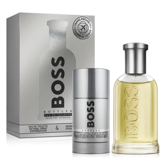 【HUGO BOSS】自信男性淡香水禮盒-淡香水100ml+體香膏70g